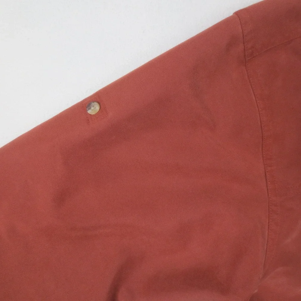 The North Face Shirt Mens L Orange A412 Long Sleeve Roll Tab‎ Outdoor Hike Fish